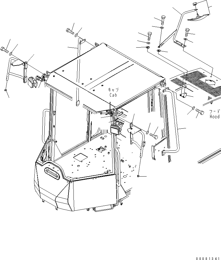 Схема запчастей Komatsu WA200PZ-6 - ЗЕРКАЛА(ДЛЯ ЕС)(№7-) ЧАСТИ КОРПУСА