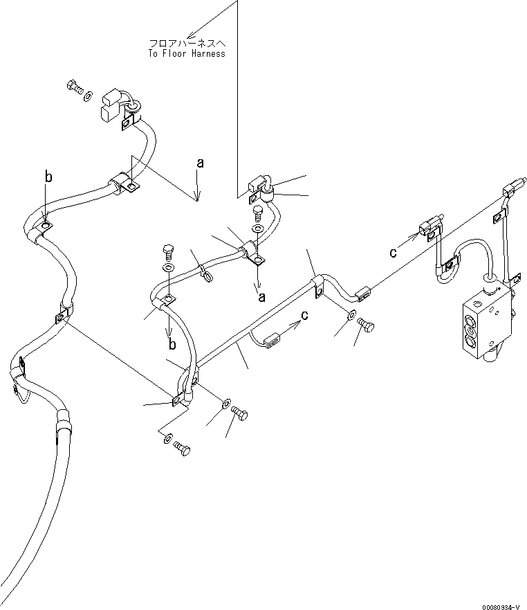 Схема запчастей Komatsu WA200PZ-6 - ЗАДН. Э/ПРОВОДКА (ЭКСТРЕНН. РУЛЕВ. УПРАВЛЕНИЕ Э/ПРОВОДКА)(№7-) ЭЛЕКТРИКА