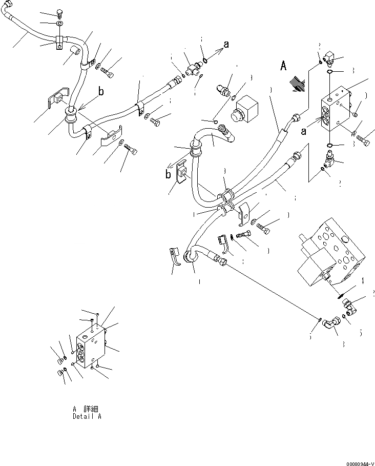Схема запчастей Komatsu WA200PZ-6 - ЛИНИЯ ЭКСТРЕНН. РУЛЕВ. УПРАВЛ-Я (/)(№7-) ГИДРАВЛИКА