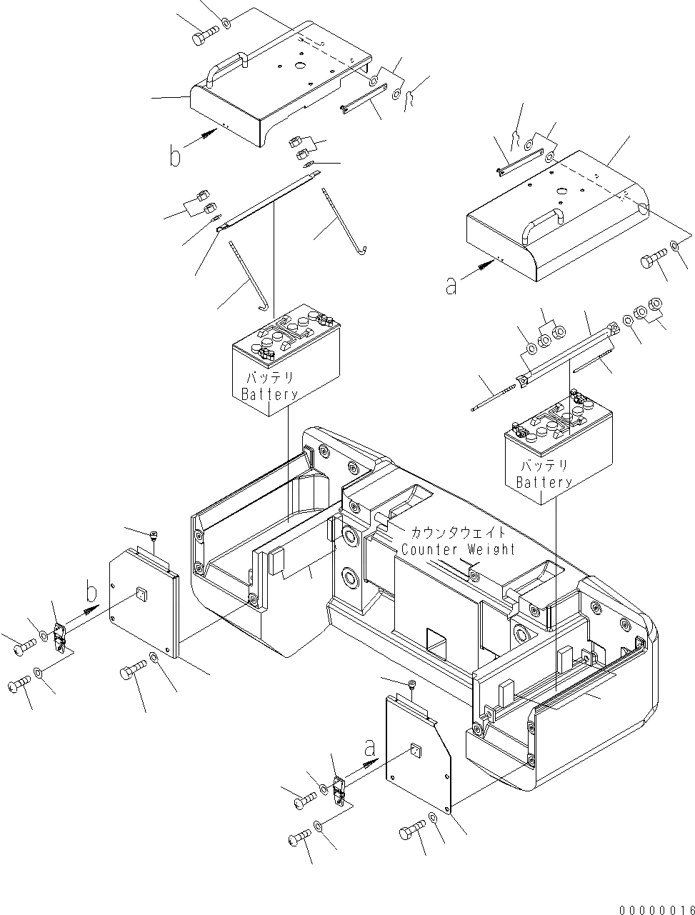 Схема запчастей Komatsu WA200PT-5 - КОРПУС АККУМУЛЯТОРА E ЭЛЕКТРИКА