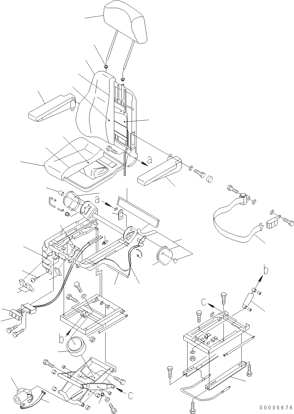 Схема запчастей Komatsu WA200PT-5 - OPERATORґS СИДЕНЬЕ (ВОЗД. ПОДВЕСКА) (ПОДОГРЕВED) K OPERATORґS ОБСТАНОВКА И СИСТЕМА УПРАВЛЕНИЯ