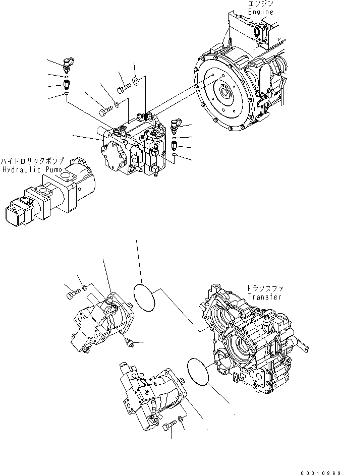 Схема запчастей Komatsu WA200PTL-5 - HST НАСОС ТРАНСМИССИЯ