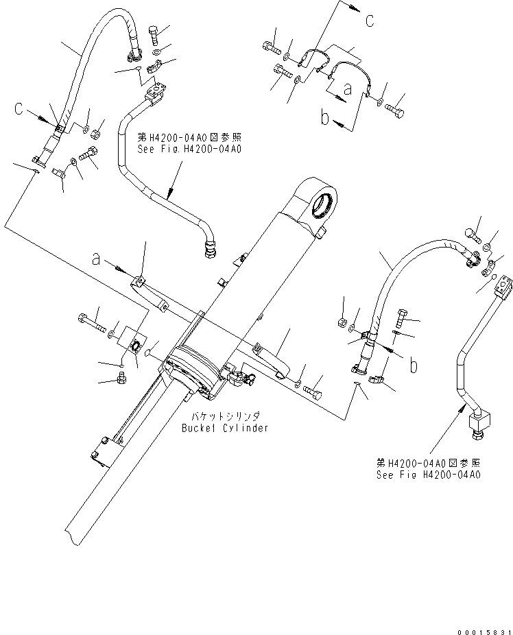 Схема запчастей Komatsu WA200PTL-5 - ГИДРОЛИНИЯ (ЛИНИЯ ГИДРОЦИЛИНДРА КОВША) ГИДРАВЛИКА
