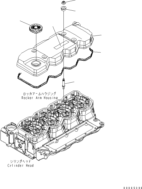 Схема запчастей Komatsu WA200PZ-6 - КРЫШКА ГОЛОВКИ (ESN 8-) AA ДВИГАТЕЛЬ