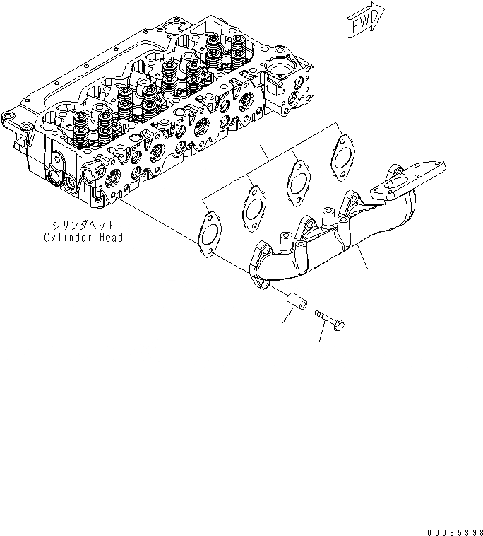 Схема запчастей Komatsu WA200PZ-6 - ВЫПУСКНОЙ КОЛЛЕКТОР (ESN 8-) AA ДВИГАТЕЛЬ