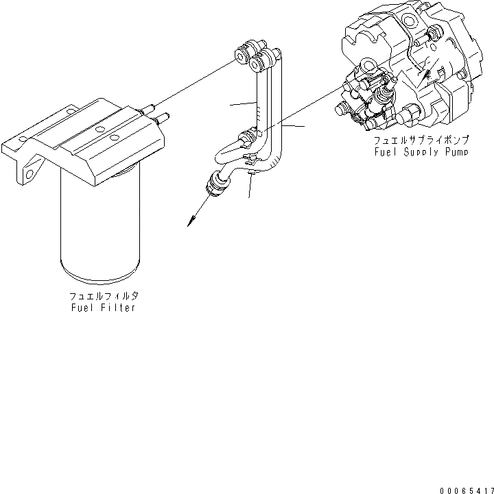 Схема запчастей Komatsu WA200PZ-6 - ТОПЛИВН. ФИЛЬТР. ТРУБЫ (ESN 8-) AA ДВИГАТЕЛЬ