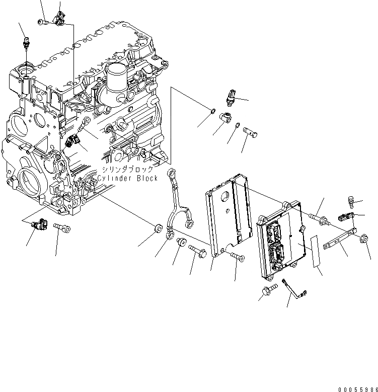 Схема запчастей Komatsu WA200PZ-6 - ТОПЛИВН. ВПРЫСК КОНТРОЛЛЕР КОМПОНЕНТЫ AA ДВИГАТЕЛЬ