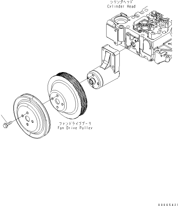 Схема запчастей Komatsu WA200PZ-6 - ПРИВОД ВЕНТИЛЯТОРА КРЕПЛЕНИЕ БОЛТ (ESN 8-) AA ДВИГАТЕЛЬ