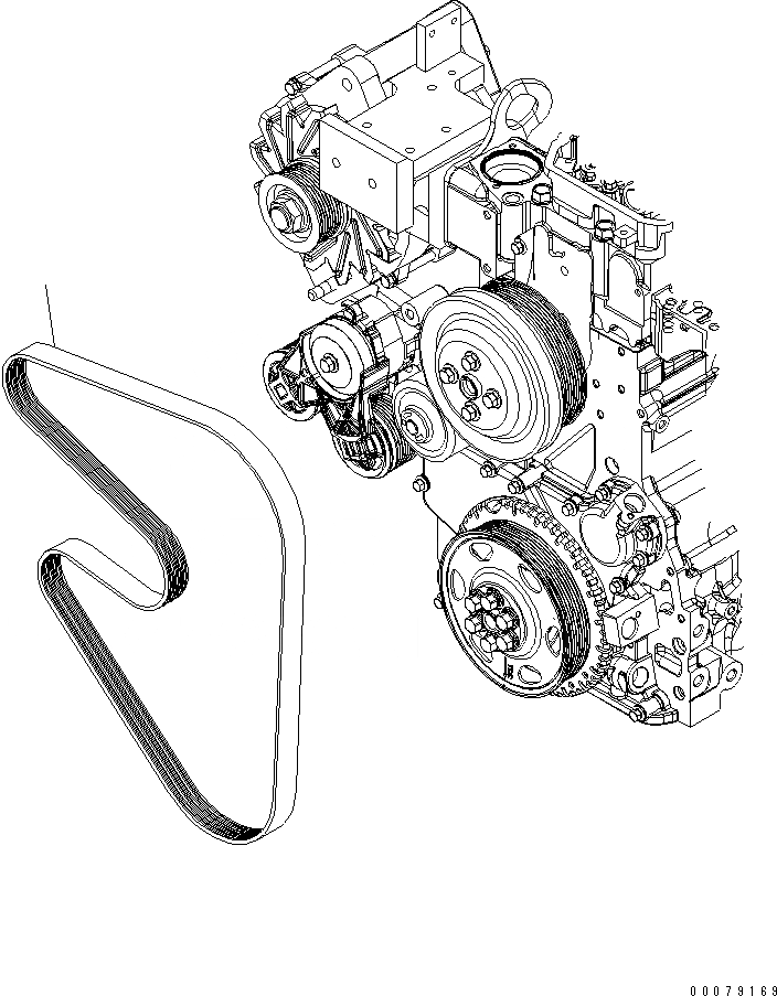 Схема запчастей Komatsu WA200PZ-6 - ВЕНТИЛЯТОР ОХЛАЖДЕНИЯ РЕМЕНЬ (ДЛЯ ГЕНЕРАТОРА 90А) (ESN 77-) AA ДВИГАТЕЛЬ