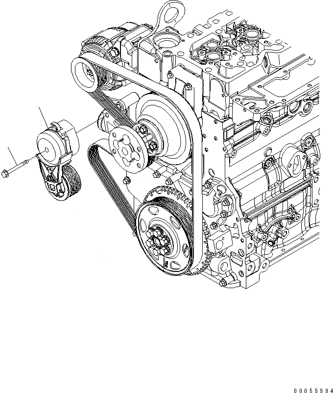 Схема запчастей Komatsu WA200PZ-6 - НАТЯЖИТЕЛЬ РЕМНЯ AA ДВИГАТЕЛЬ