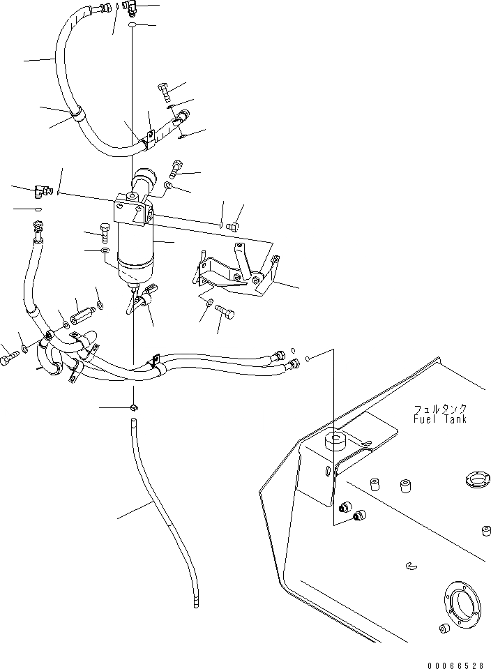 Схема запчастей Komatsu WA200PZ-6 - ТОПЛИВН. БАК. (ФИЛЬТР.) D ТОПЛИВН. БАК. AND КОМПОНЕНТЫ