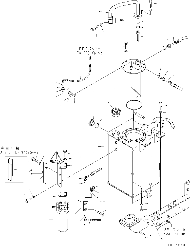 Схема запчастей Komatsu WA200PZ-6 - ГИДР. БАК. H ГИДРАВЛИКА