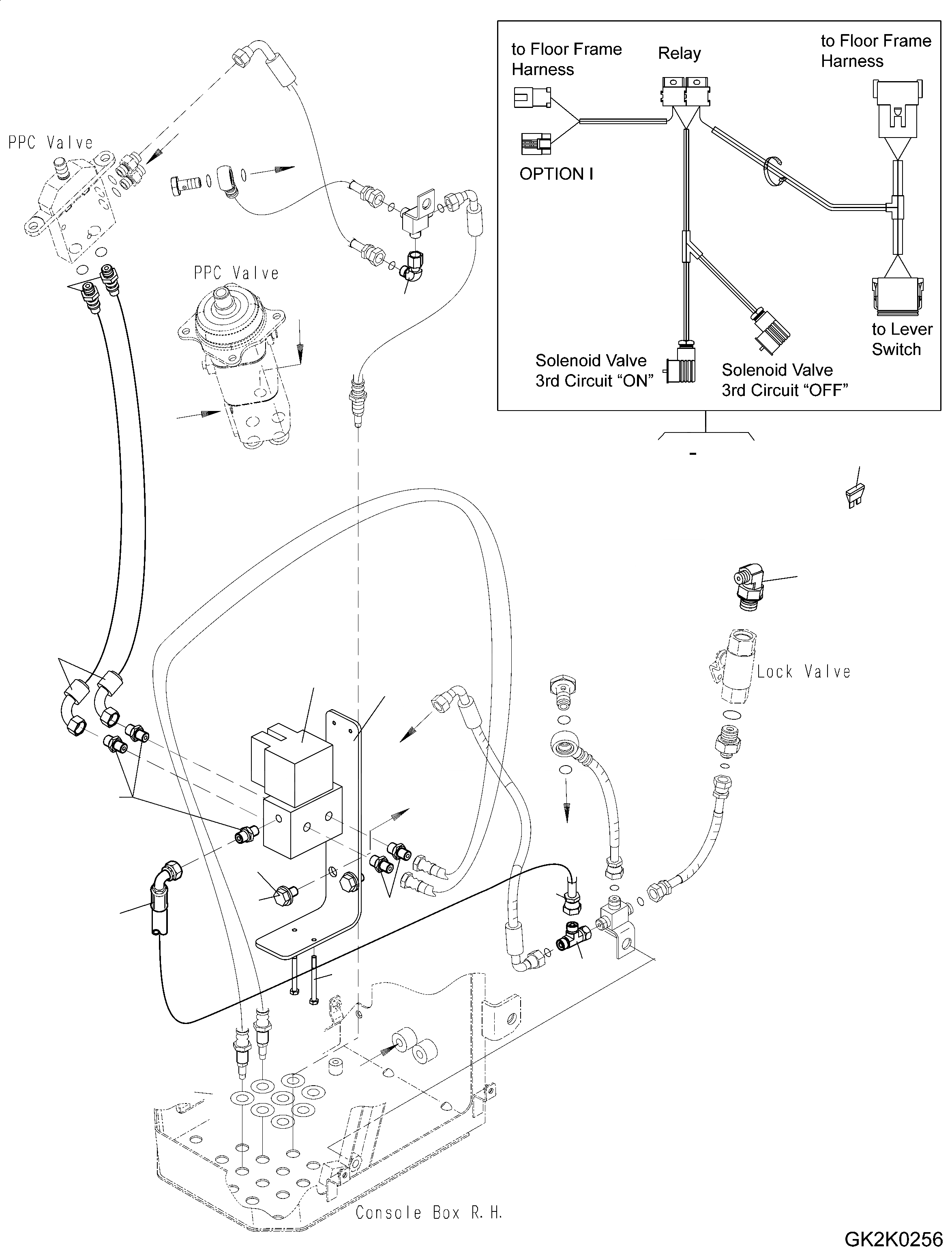 Схема запчастей Komatsu WA200PZ-6 - RH ГИДРАВЛ КОНТУР ЭЛЕКТРИЧ. H ГИДРАВЛИКА