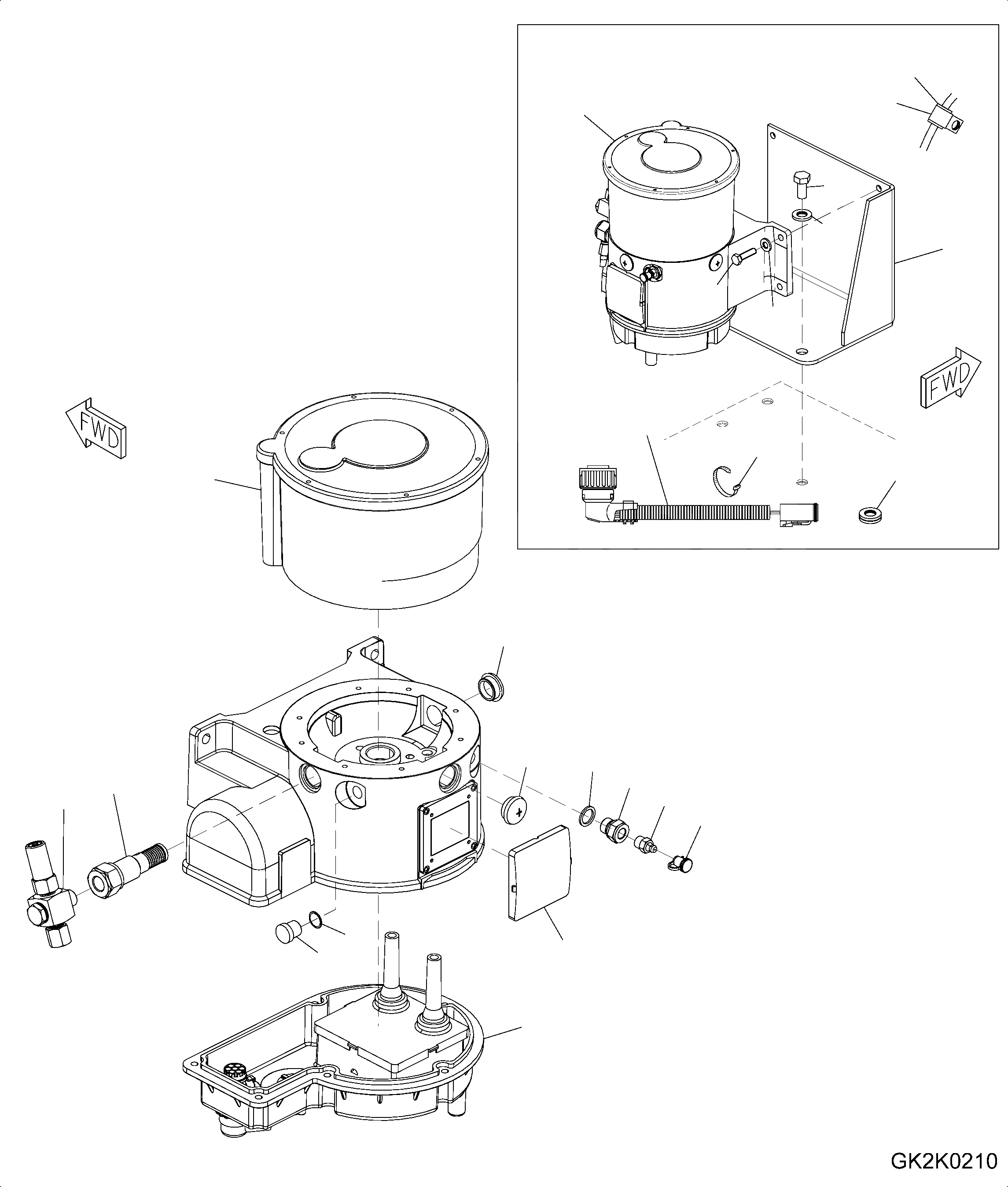 Схема запчастей Komatsu WA200PZ-6 - CENTRAL СМАЗКА СИСТЕМА (НАСОС) J ОСНОВНАЯ РАМА И ЕЕ ЧАСТИ