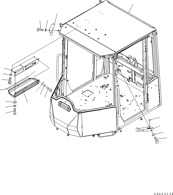 Схема запчастей Komatsu WA200PZ-6 - КАБИНА ROPS (КАБИНА) K OPERATORґS ОБСТАНОВКА И СИСТЕМА УПРАВЛЕНИЯ