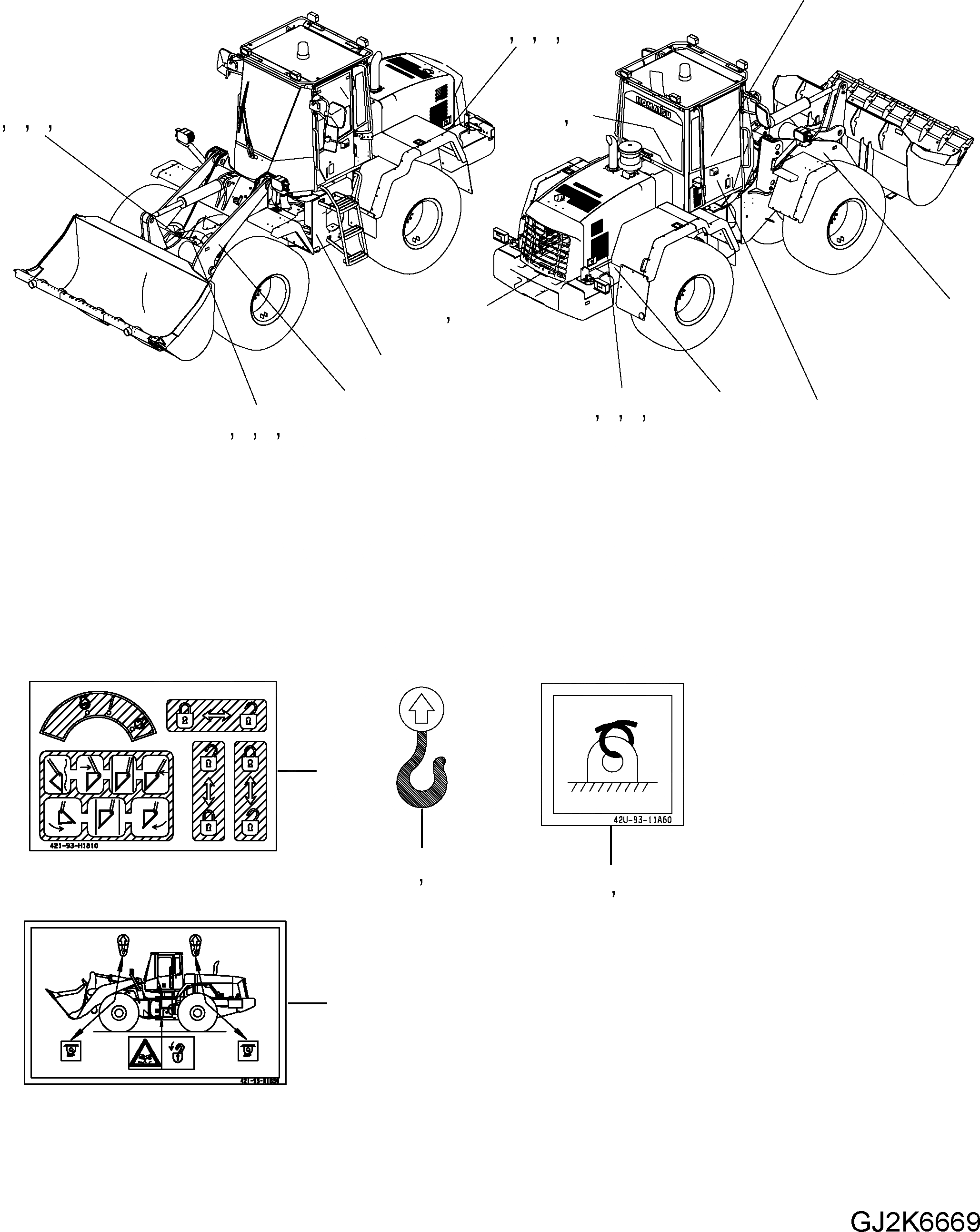 Схема запчастей Komatsu WA200PZ-6 - ТАБЛИЧКИ COMMON ЧАСТИ (/) U МАРКИРОВКА