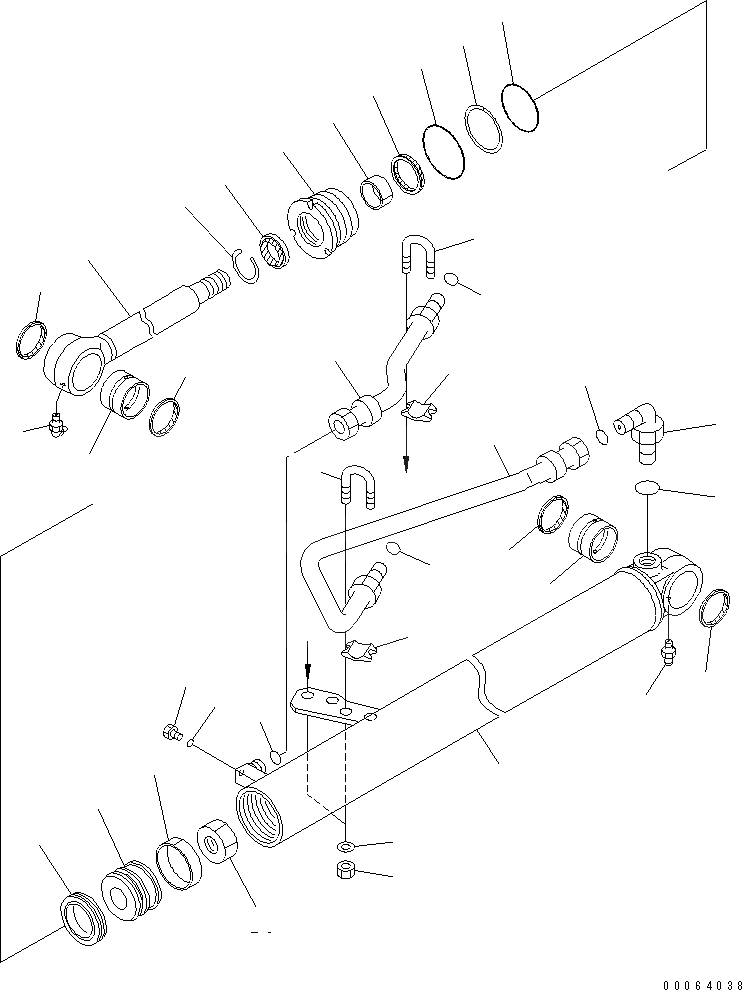 Схема запчастей Komatsu WA200PZ-6 - ЦИЛИНДР РУЛЕВ. УПР-Я (ВНУТР. ЧАСТИ) (RHS) Y ОСНОВН. КОМПОНЕНТЫ И РЕМКОМПЛЕКТЫ