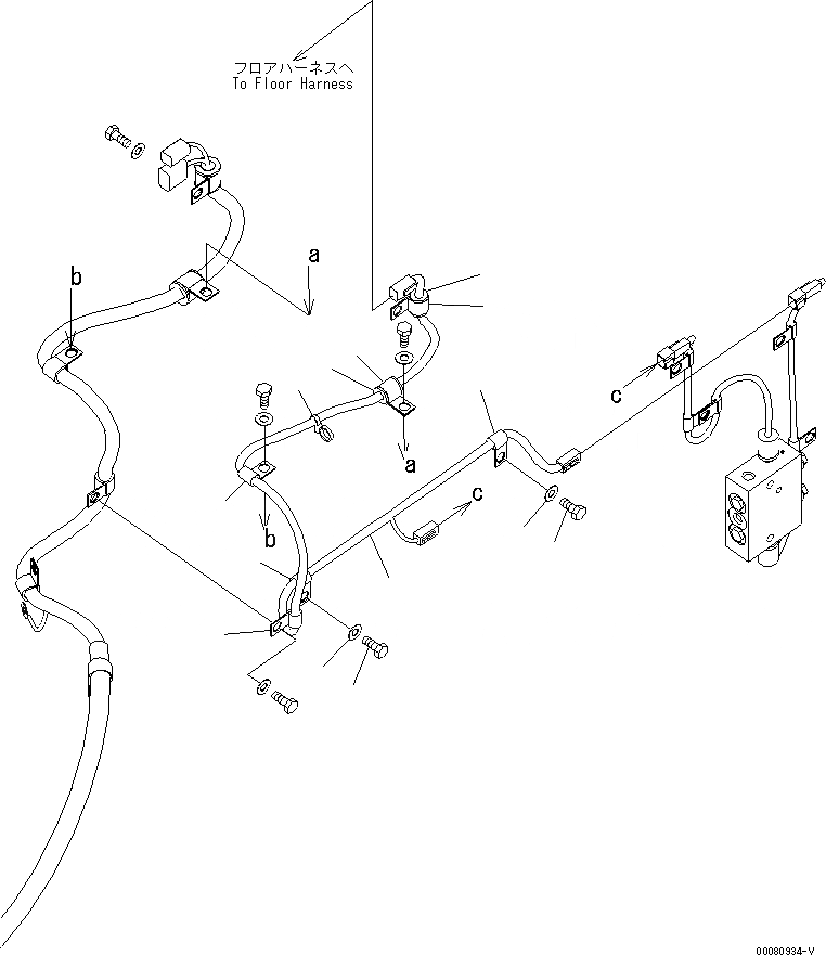 Схема запчастей Komatsu WA200PZ-6 - ЗАДН. Э/ПРОВОДКА (ЭКСТРЕНН. РУЛЕВ. УПРАВЛЕНИЕ Э/ПРОВОДКА)(№7-) ЭЛЕКТРИКА