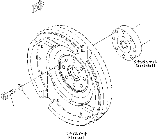 Схема запчастей Komatsu WA200PZ-6 - МАХОВИК КРЕПЛЕНИЕ AA ДВИГАТЕЛЬ