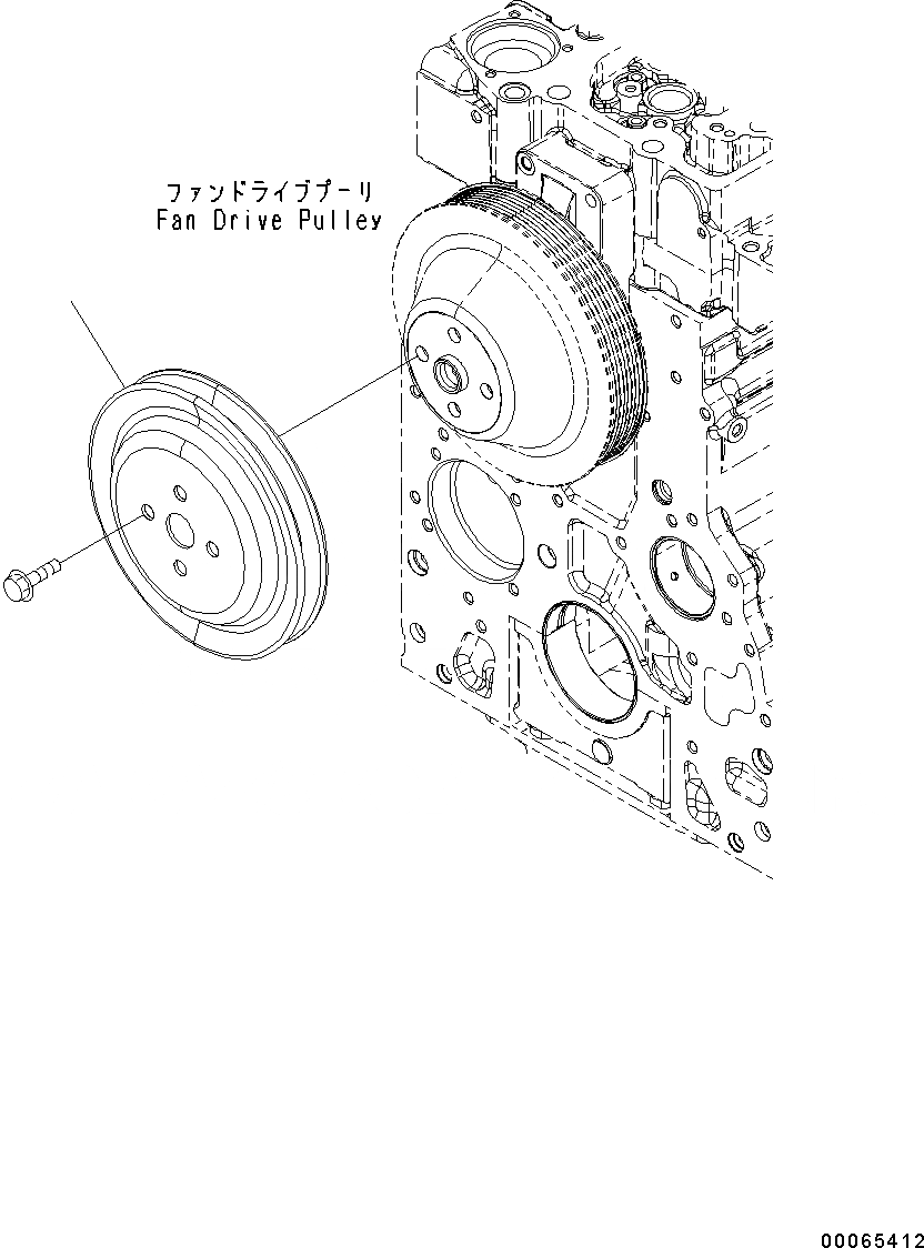 Схема запчастей Komatsu WA200PZ-6 - АКСЕССУАРЫ ПРИВОДН. ШКИВ AA ДВИГАТЕЛЬ