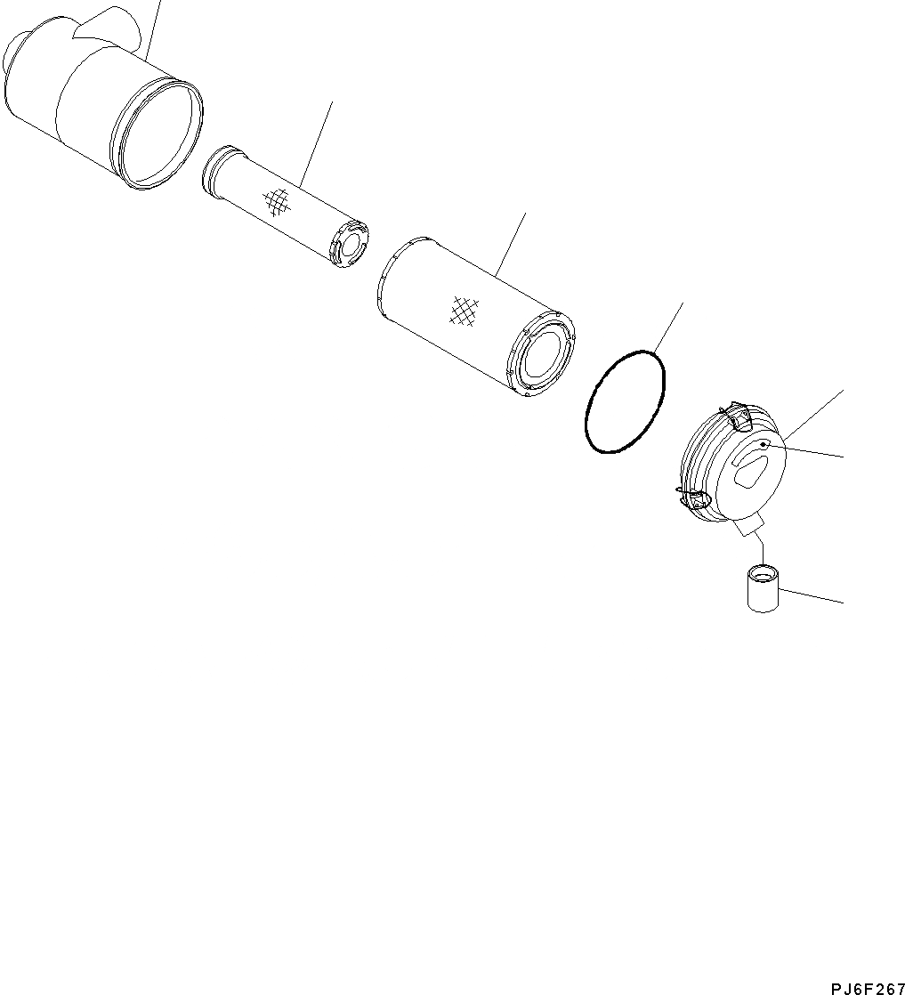 Схема запчастей Komatsu WA200PZ-6 - КОМПОНЕНТЫ ДВИГАТЕЛЯ (ВОЗДУХООЧИСТИТЕЛЬ) B КОМПОНЕНТЫ ДВИГАТЕЛЯ