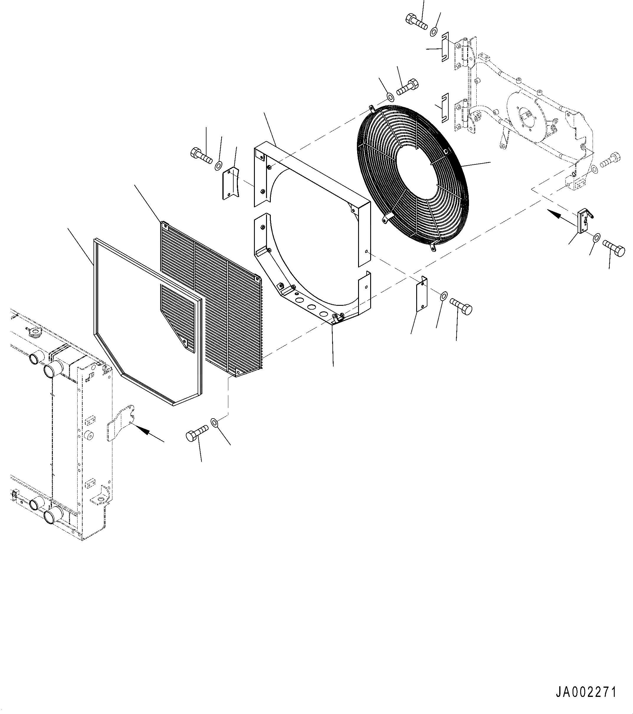 Схема запчастей Komatsu WA200PZ-6 - РАДИАТОР (ЗАЩИТА ВЕНТИЛЯТОРА) C СИСТЕМА ОХЛАЖДЕНИЯ