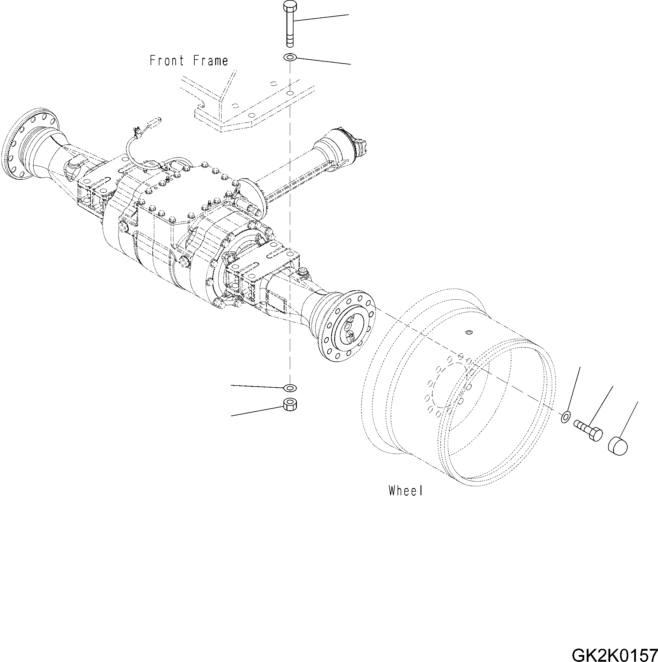 Схема запчастей Komatsu WA200PZ-6 - ПЕРЕДНИЙ МОСТ (БЕЗ САМОБЛОКИР. ДИФФЕРЕНЦ.) (КРЕПЛЕНИЕ) F POWER TRANSMITTING СИСТЕМА