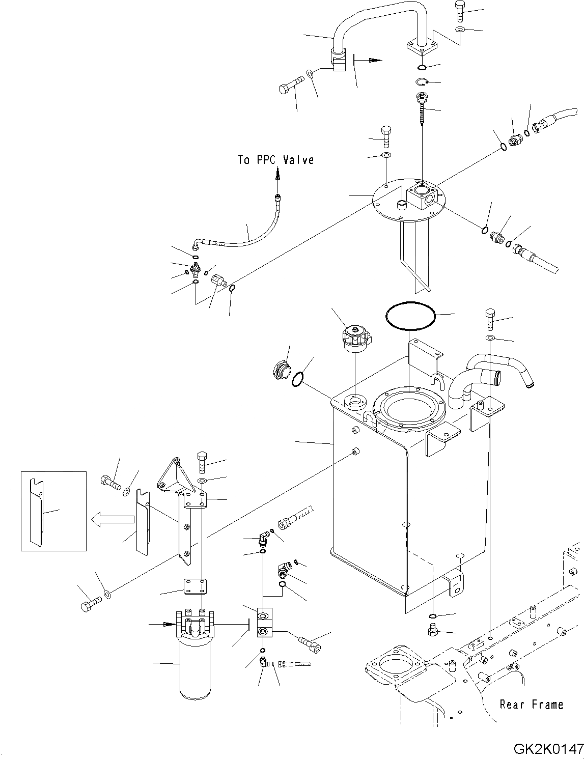 Схема запчастей Komatsu WA200PZ-6 - ГИДРАВЛ МАСЛ. БАК H ГИДРАВЛИКА