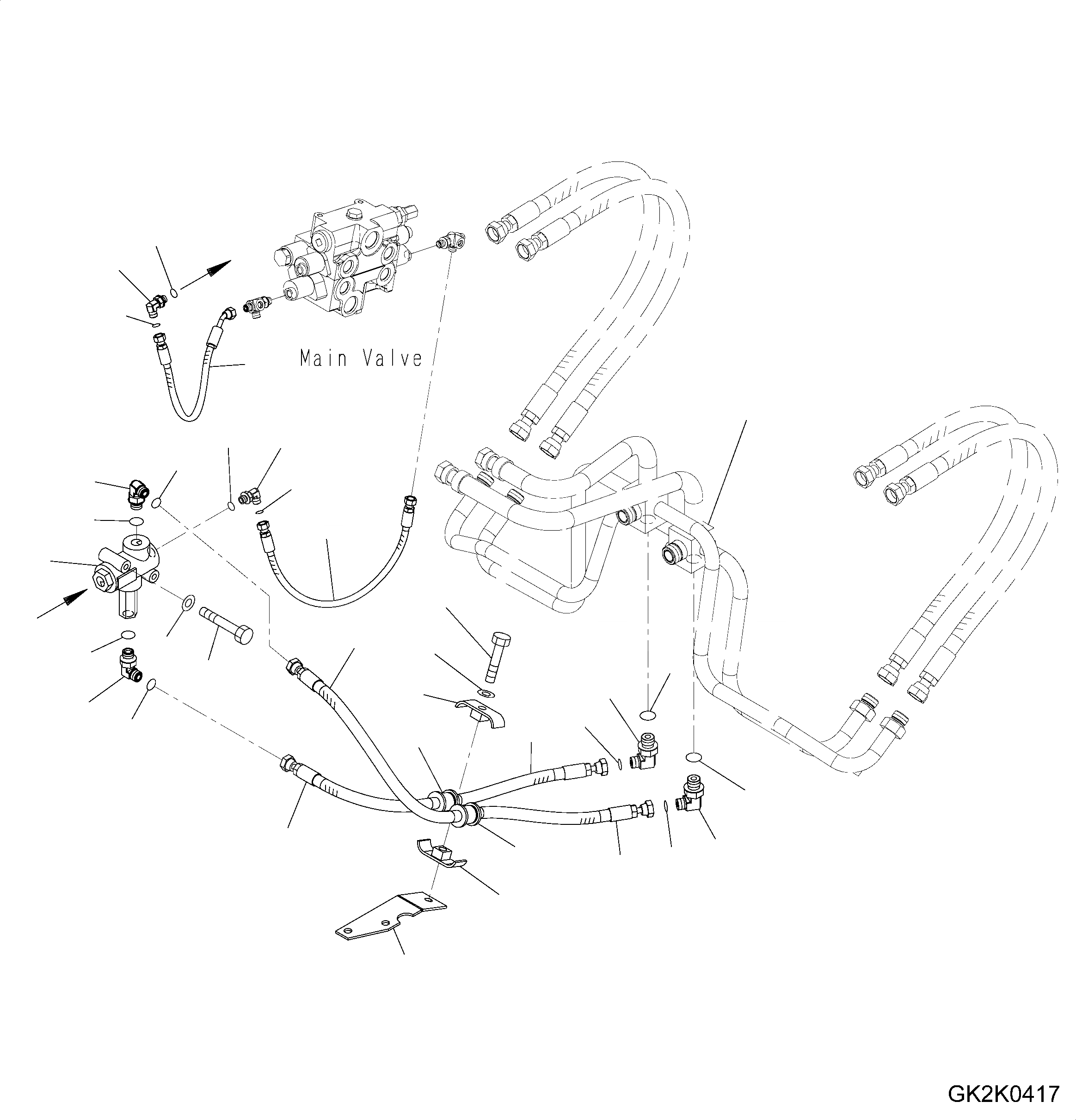 Схема запчастей Komatsu WA200PZ-6 - ГИДРОЛИНИЯ (ГИДРОЛИНИЯ СТРЕЛЫ) H ГИДРАВЛИКА