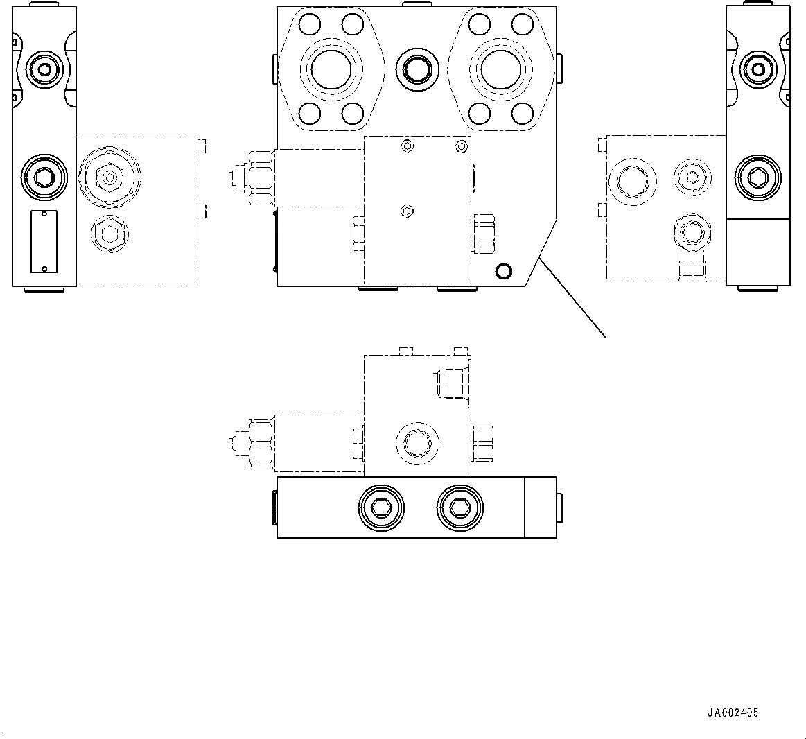 Схема запчастей Komatsu WA200PZ-6 - ГИДРОЛИНИЯ ЭКСТРЕННОГО УПРАВЛЕНИЯ (ВНУТР. ЧАСТИ) (КЛАПАН РУЛЕВОГО УПРАВЛЕНИЯ) (/) H ГИДРАВЛИКА
