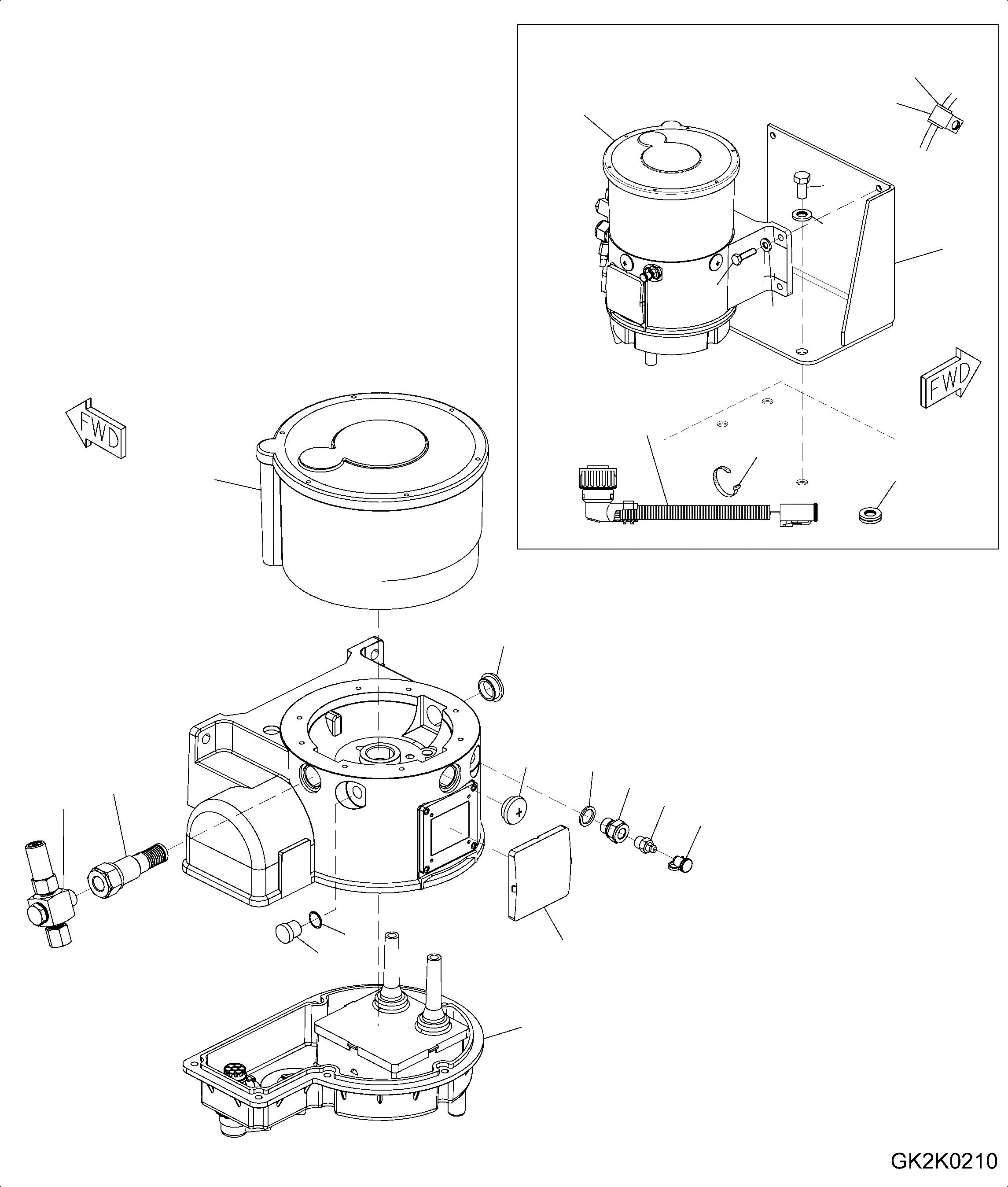 Схема запчастей Komatsu WA200PZ-6 - CENTRAL СМАЗКА СИСТЕМА (НАСОС) J РАМА И ITS КОМПОНЕНТЫ