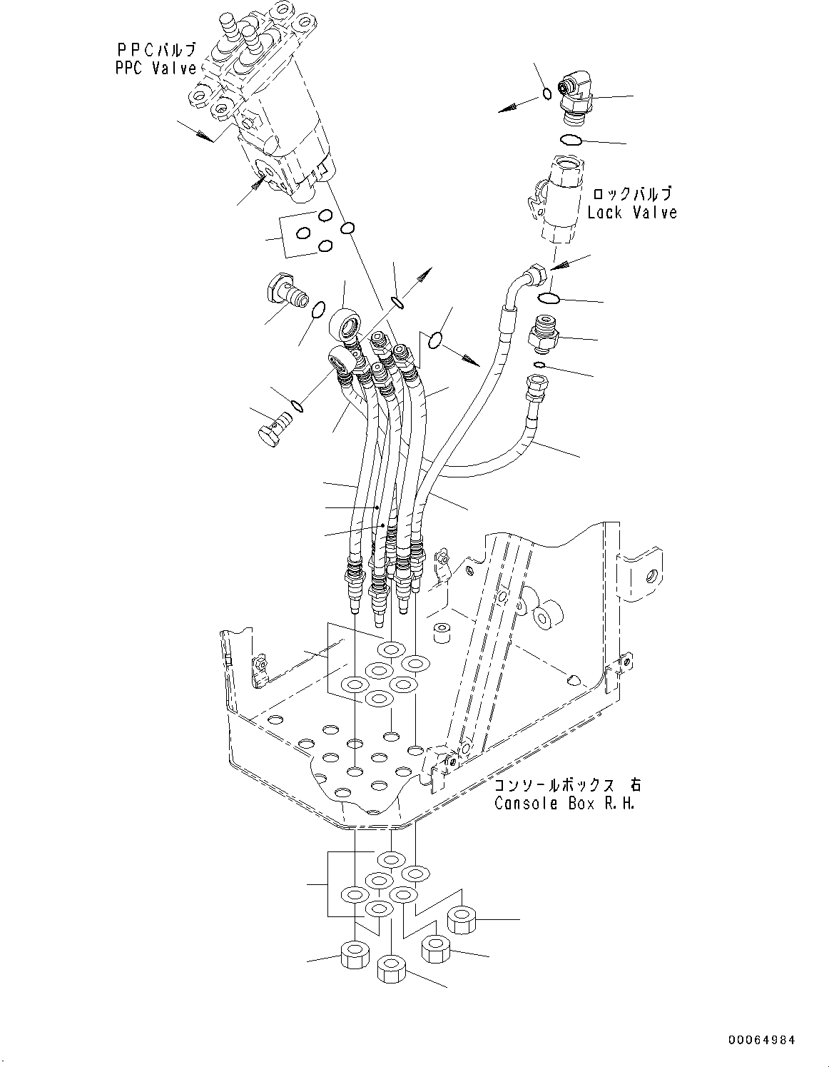Схема запчастей Komatsu WA200PZ-6 - УПРАВЛЕНИЕ ПОГРУЗКОЙ БЛОК (С -РЫЧАГ УПРАВЛЕНИЕ ПОГРУЗКОЙ) (ПЕРЕД. RESERVE ПЕРЕКЛЮЧАТЕЛЬ) (P.P.C. ШЛАНГИ) K OPERATORґS ОБСТАНОВКА И СИСТЕМА УПРАВЛЕНИЯ