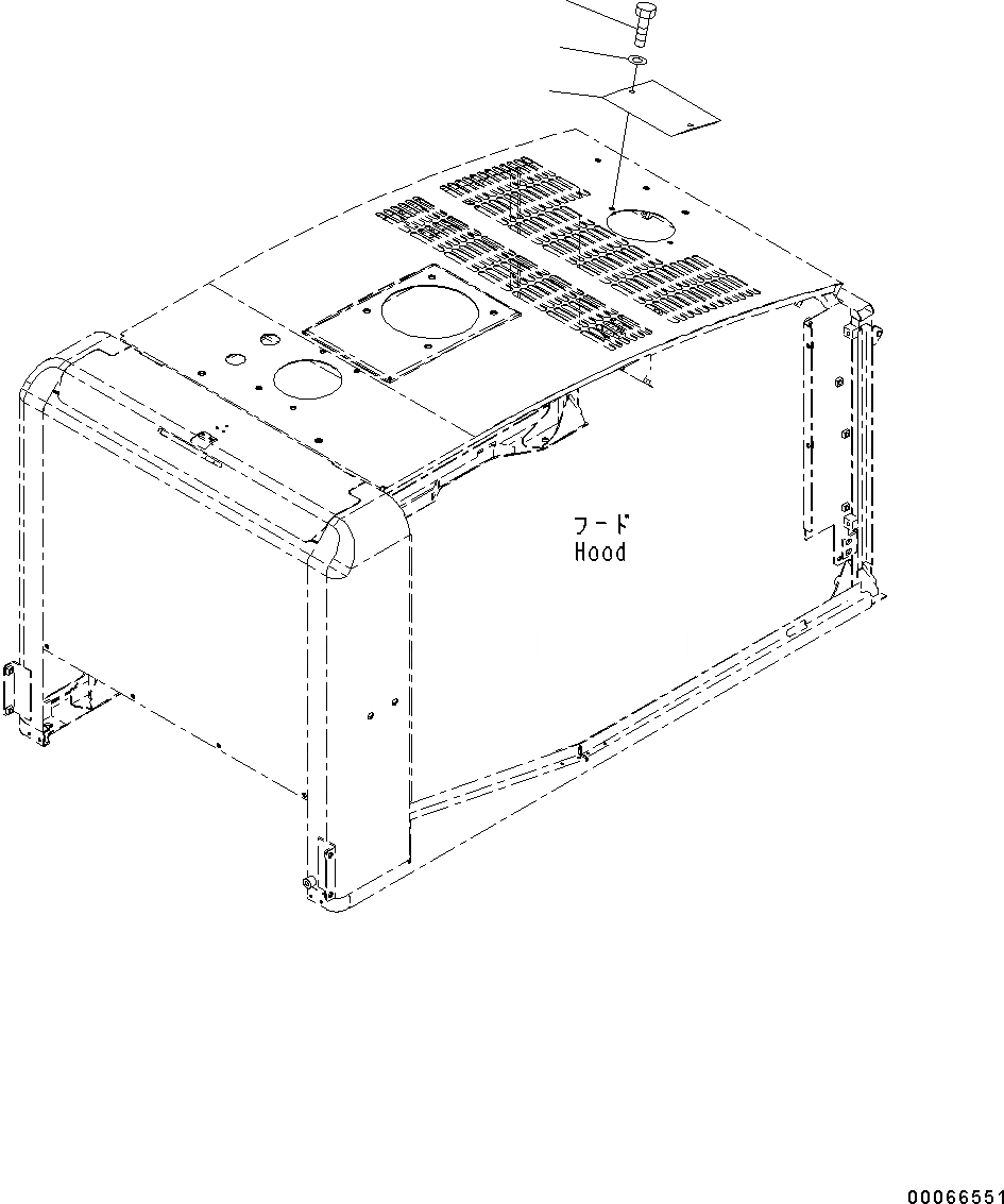 Схема запчастей Komatsu WA200PZ-6 - КАПОТ (COVER) M ЧАСТИ КОРПУСАS И КРЫШКИ