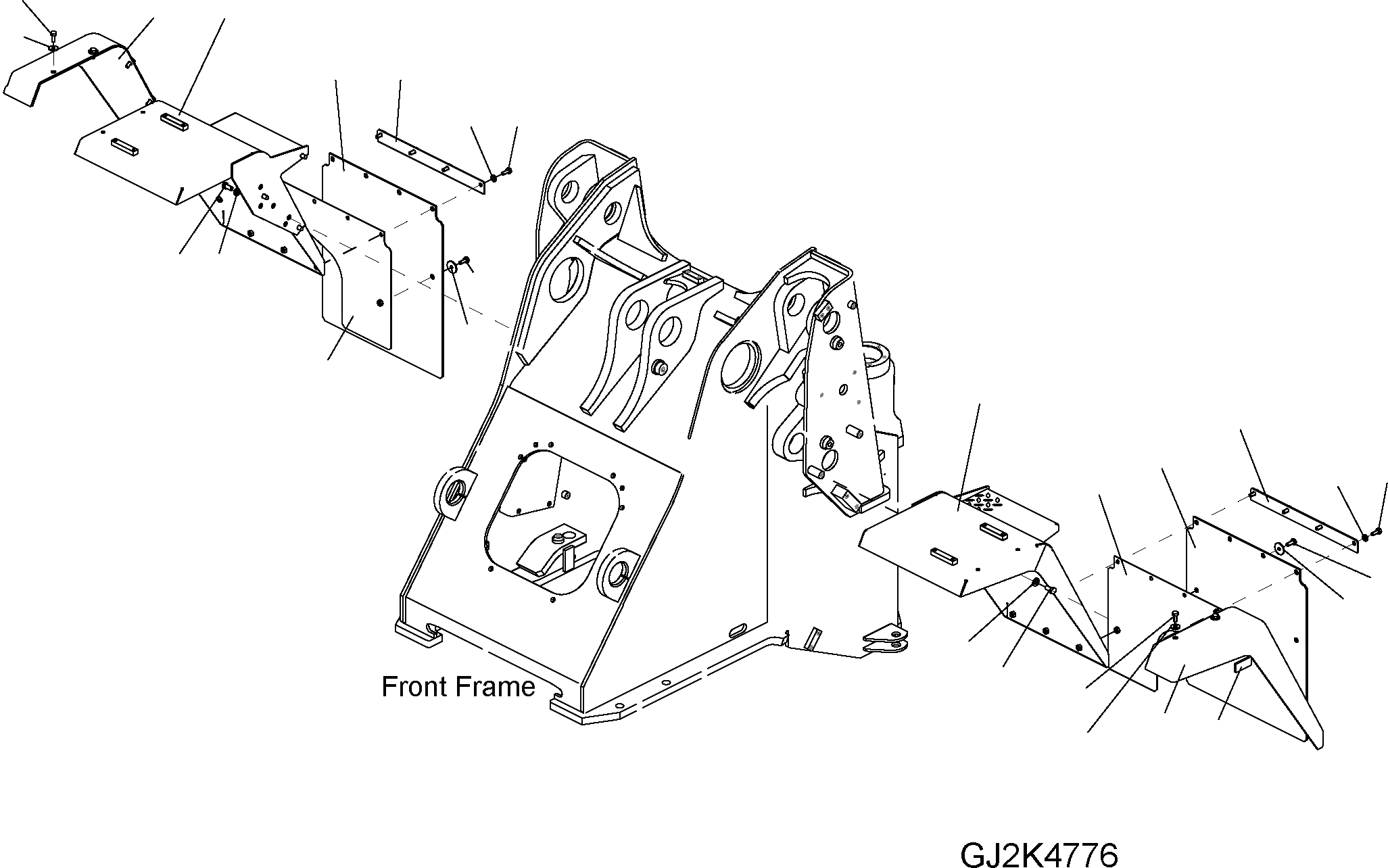 Схема запчастей Komatsu WA200PZ-6 - ПЕРЕДН. КРЫЛО M ЧАСТИ КОРПУСАS И КРЫШКИ
