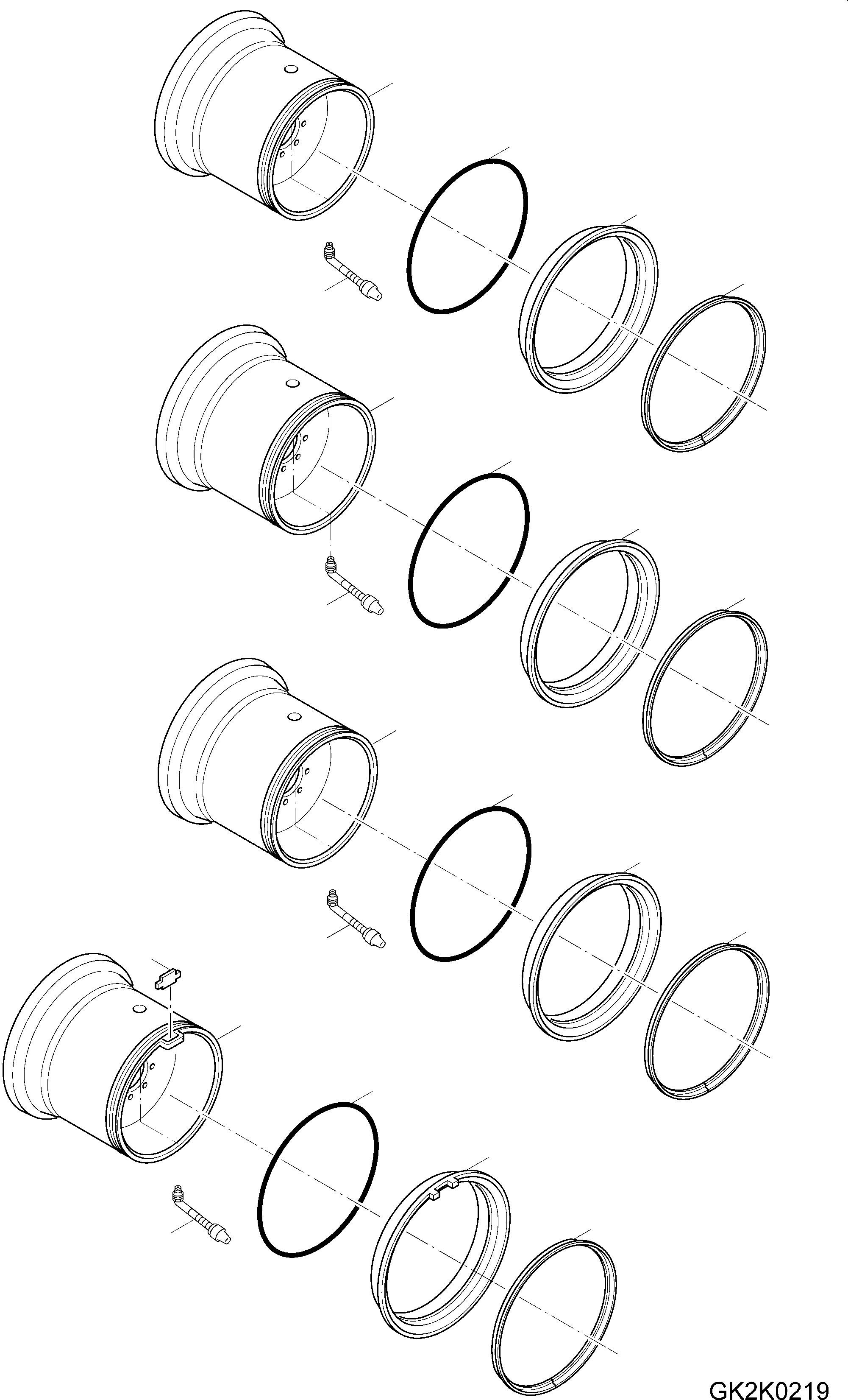 Схема запчастей Komatsu WA200PZ-6 - ОБОД КОЛЕСА (ДЛЯ TYRE SIZE .-R) (ОБОД КОЛЕСА SIZE 7.-/.7 ET87.) S ПОДВЕСКА