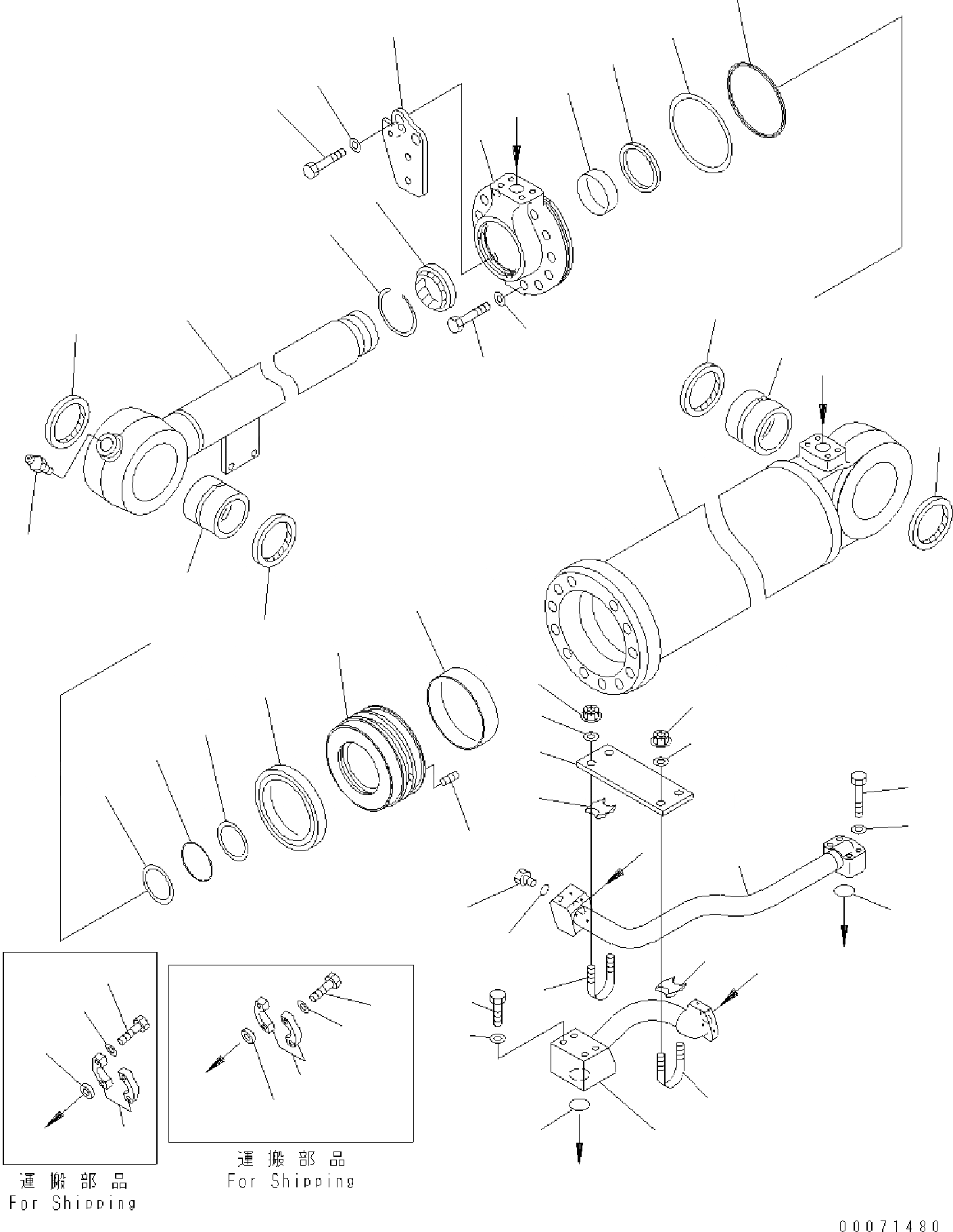 Схема запчастей Komatsu WA200PZ-6 - ЦИЛИНДР КОВША (ВНУТР. ЧАСТИ) T РАБОЧЕЕ ОБОРУДОВАНИЕ
