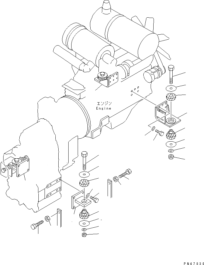 Схема запчастей Komatsu WA250-3 - КРЕПЛЕНИЕ ДВИГАТЕЛЯ(№-) КОМПОНЕНТЫ ДВИГАТЕЛЯ И ЭЛЕКТРИКА