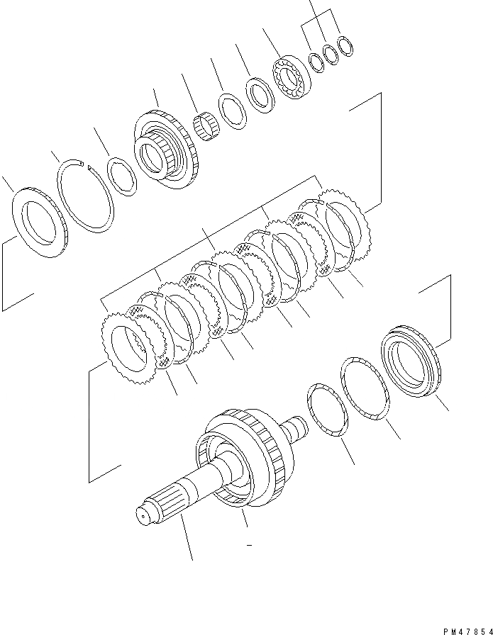 Схема запчастей Komatsu WA250-3 - ТРАНСМИССИЯ (3 МУФТА)(№-) СИЛОВАЯ ПЕРЕДАЧА
