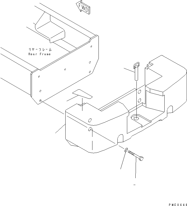 Схема запчастей Komatsu WA250-3 - ПРОТИВОВЕС(№-) РАМА И ЧАСТИ КОРПУСА