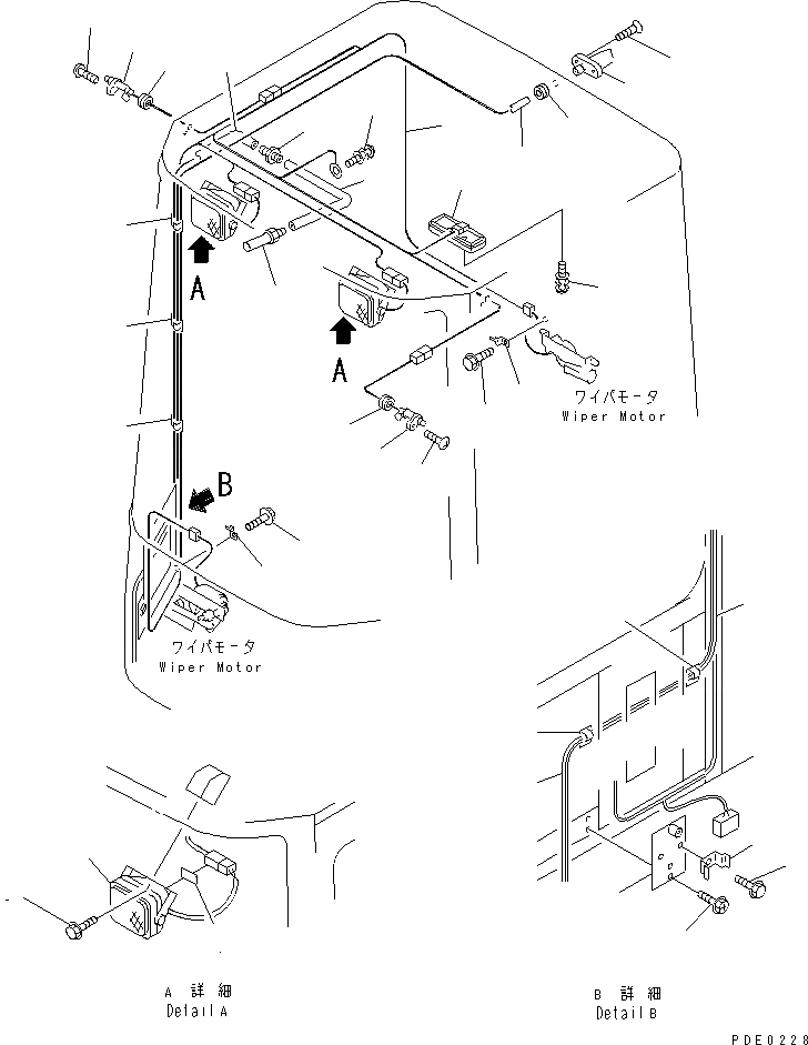 Схема запчастей Komatsu WA250-3 - КАБИНА ROPS (9/9) (ЭЛЕКТРИКА)(№-) РАМА И ЧАСТИ КОРПУСА