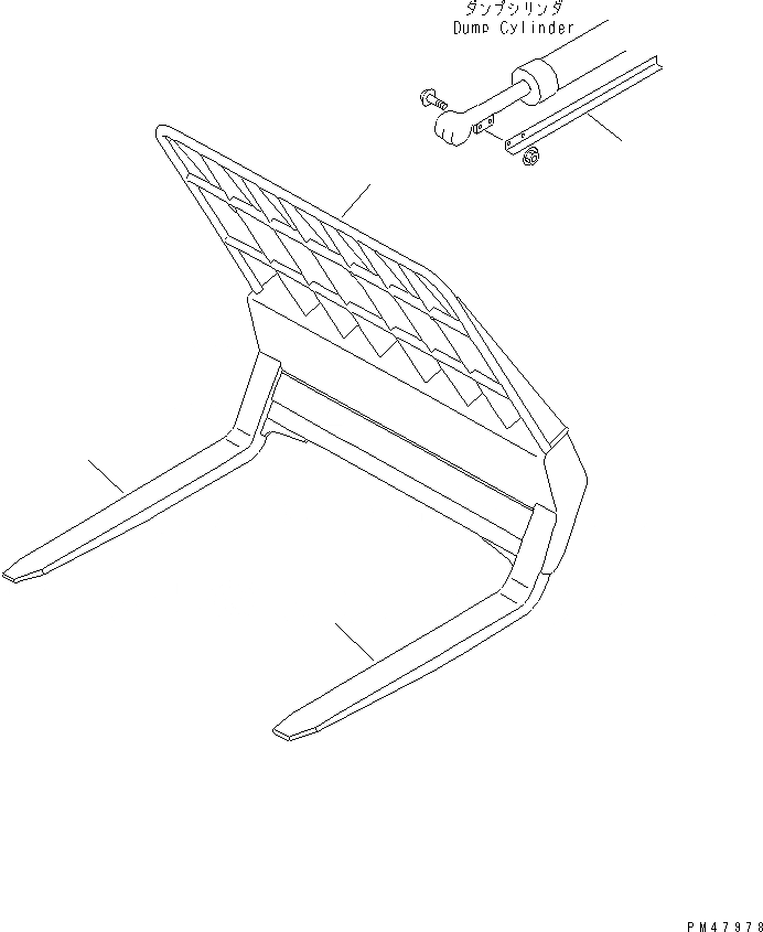 Схема запчастей Komatsu WA250-3 - РАЗГРУЗКАING ВИЛЫ(№-) РАБОЧЕЕ ОБОРУДОВАНИЕ