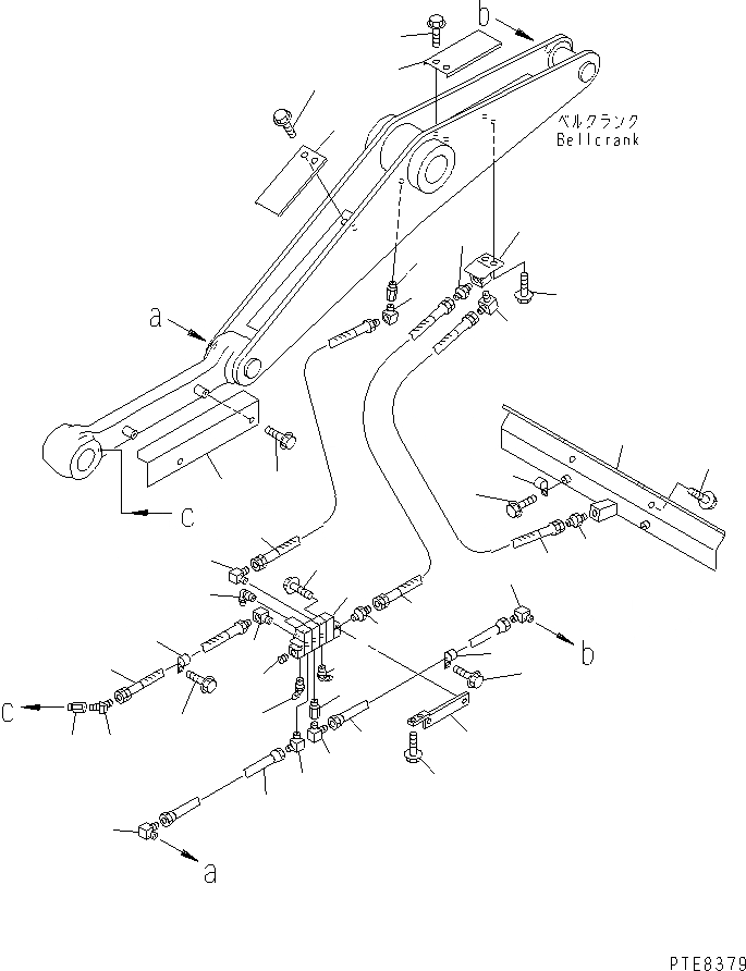 Схема запчастей Komatsu WA250-3-SN - УДАЛЕННАЯ СМАЗКА (КОЛЕНЧАТЫЙ РЫЧАГ ЛИНИЯ) (С АВТОМАТИЧ. СМАЗКОЙ) ОСНОВНАЯ РАМА И ЕЕ ЧАСТИ