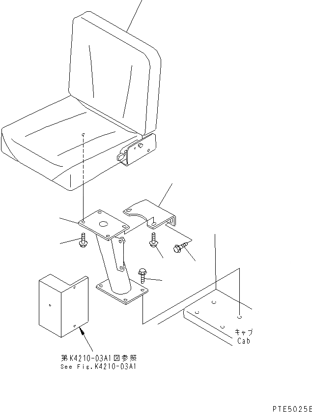 Схема запчастей Komatsu WA250-3-SN - СИДЕНЬЕ ОПЕРАТОРА (ВСПОМОГ. СИДЕНЬЕ) (С КАБИНОЙ ДЛЯ 2 ЧЕЛ.) КАБИНА ОПЕРАТОРА И СИСТЕМА УПРАВЛЕНИЯ