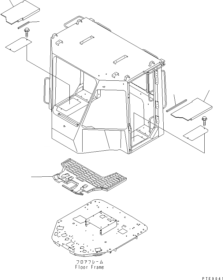 Схема запчастей Komatsu WA250-3-SN - ПОКРЫТИЕ ПОЛА(С ТАХОГРАФОМ) (С КАБИНОЙ ДЛЯ 2 ЧЕЛ.) КАБИНА ОПЕРАТОРА И СИСТЕМА УПРАВЛЕНИЯ