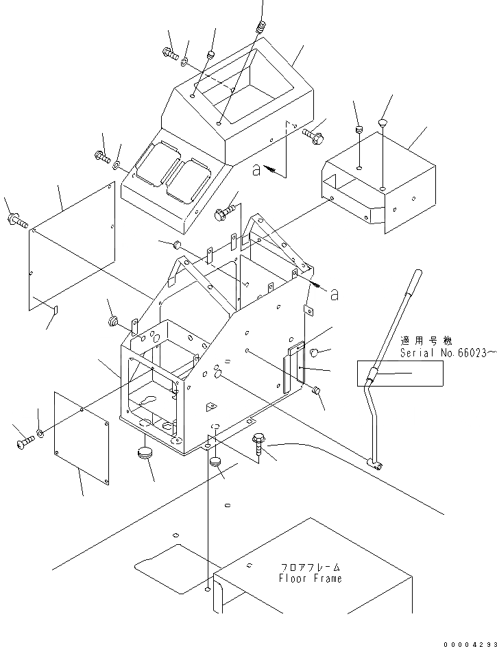 Схема запчастей Komatsu WA250-3-SN - ПОЛ (ПРАВ. КОНСОЛЬН. БЛОК И ПОКРЫТИЕ ПОЛА) (С СОЕДИНИТ. УСТР-ВО¤ 4-Х СЕКЦИОНН. КЛАПАН) КАБИНА ОПЕРАТОРА И СИСТЕМА УПРАВЛЕНИЯ