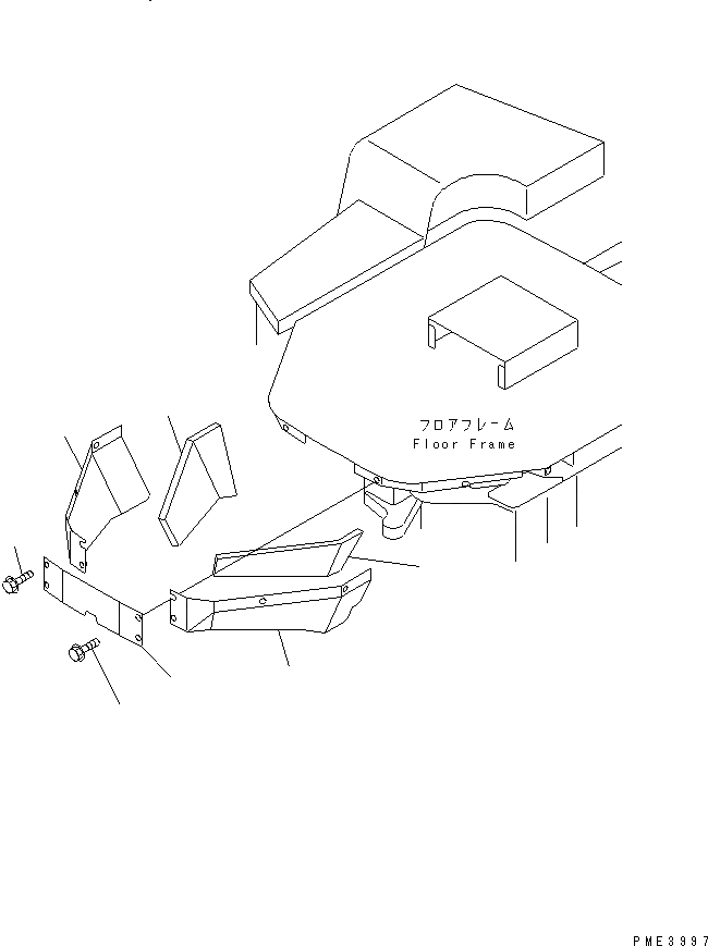 Схема запчастей Komatsu WA250-3-SN - ПОКРЫТИЕ ПОЛА ЧАСТИ КОРПУСА