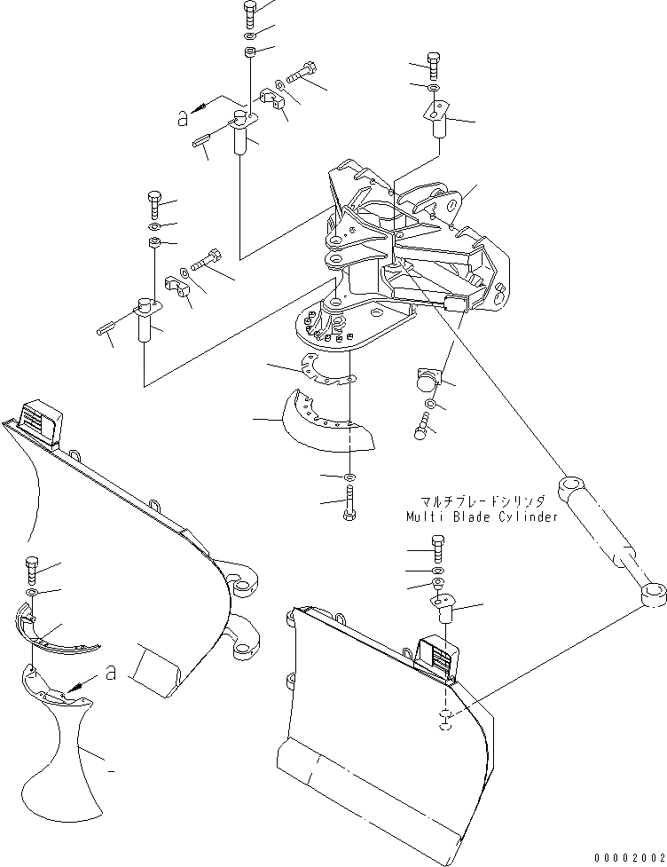 Схема запчастей Komatsu WA250-3-SN - ОТВАЛ (НЕСУЩИЙ ЭЛЕМЕНТ) (MULTI ОТВАЛ)(№-) РАБОЧЕЕ ОБОРУДОВАНИЕ