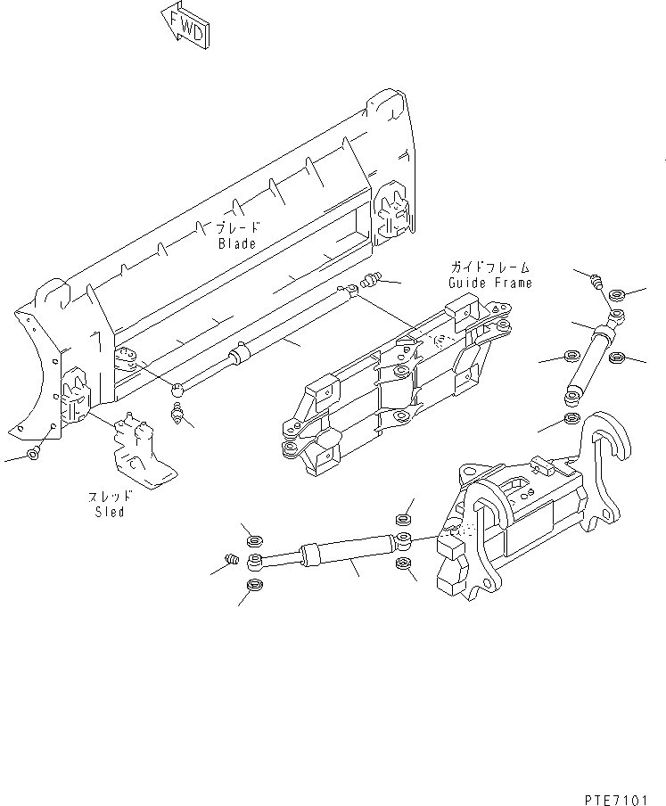 Схема запчастей Komatsu WA250-3-SN - ОТВАЛ (ЦИЛИНДР И КОМПОНЕНТЫ) (S.P.A.P.)(С СОЕДИНИТ. УСТР-ВО) РАБОЧЕЕ ОБОРУДОВАНИЕ