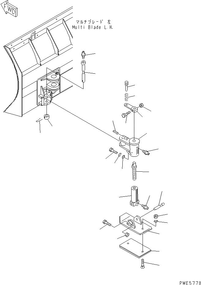 Схема запчастей Komatsu WA250-3-SN - ОТВАЛ (SLED) (MULTI ОТВАЛ) (/)(№-) РАБОЧЕЕ ОБОРУДОВАНИЕ