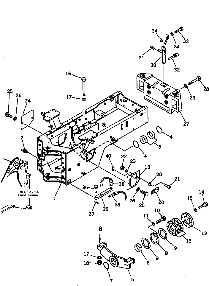 Схема запчастей Komatsu WA250-1 - ЗАДН. РАМА (TBG/ABE СПЕЦ-Я.) СПЕЦ. APPLICATION ЧАСТИ